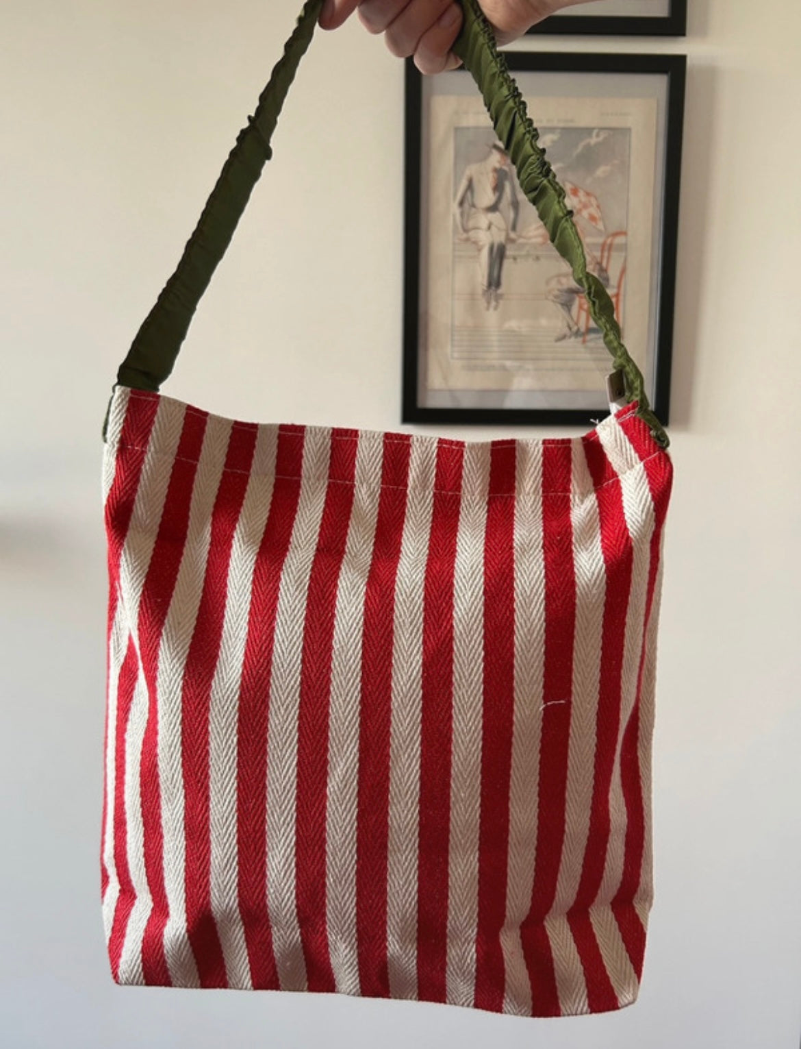 Shopper righe bianche e rosse